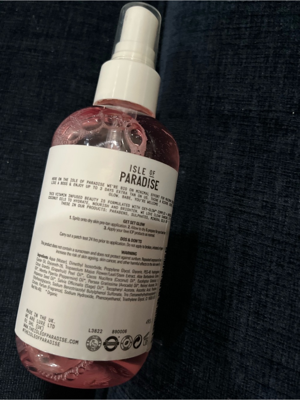 Isle of Paradise Pink Hydrating Body Mist for Kids